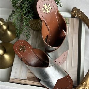 Tory Burch Montrose Metallic Mule- Reosrt/Cruisewear!!! Original Box and bag